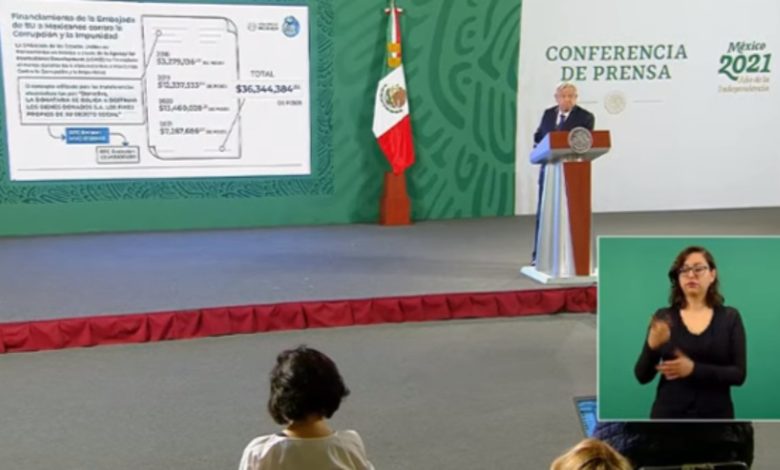 Por: Cortesía AMLO envía nota diplomática a EU por financiar a Mexicanos Contra la Corrupción desde 2018