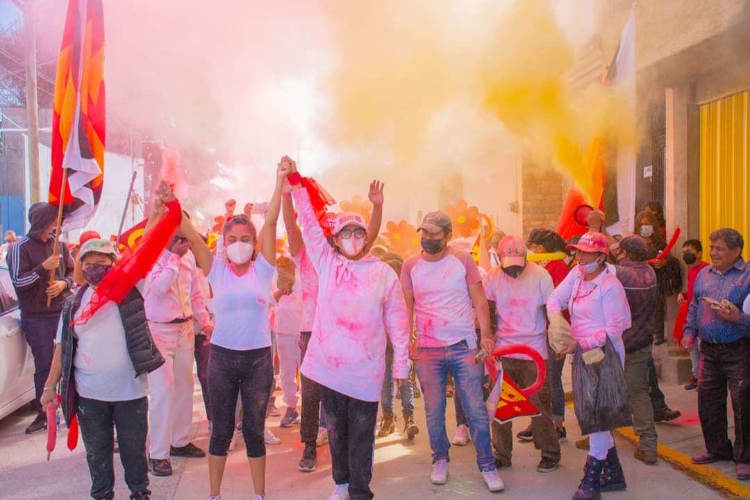Con “color fest” piden voto candidatas del PT en el sur de Tlaxcala