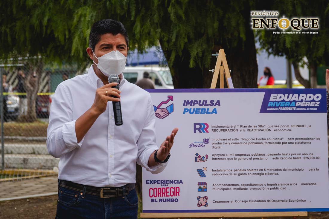 Por: Alex Muñoz Eduardo Rivera presenta programa de reactivación económica para Puebla