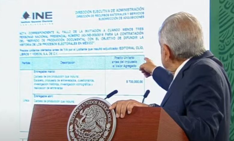 Por: Cortesía AMLO retoma su embestida contra el INE y le reclama por documental producido en 2018
