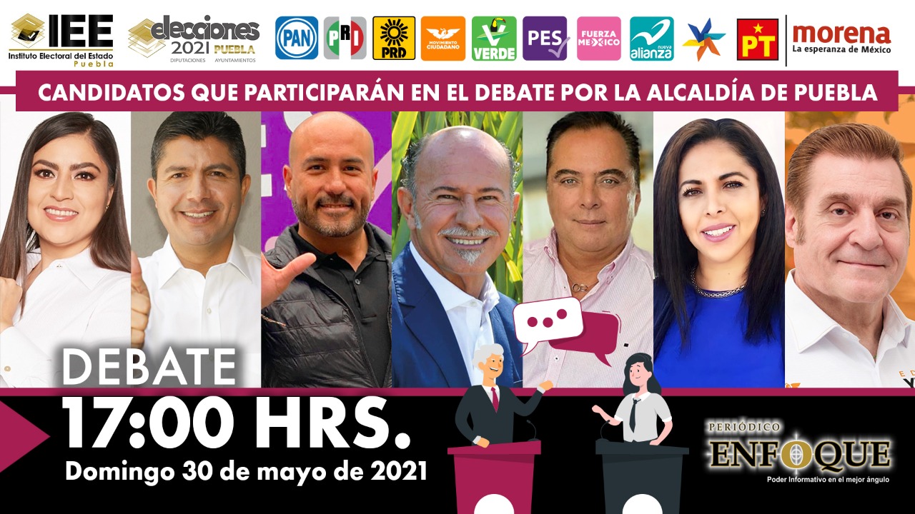 Por: Cortesía En debate del IEE participarán siete de ocho candidatos a la alcaldía de Puebla