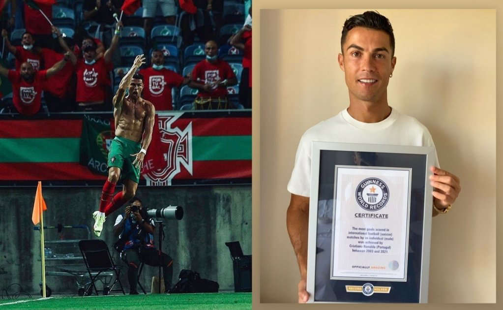 Por: Cortesía Cristiano Ronaldo recibe el reconocimiento de Récord Guiness tras completar 111 goles