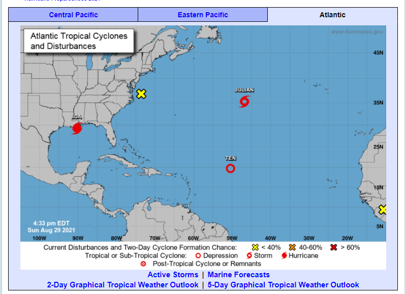 Por: Cortesía Se forma la tormenta tropical 'Julián' en el Atlántico central