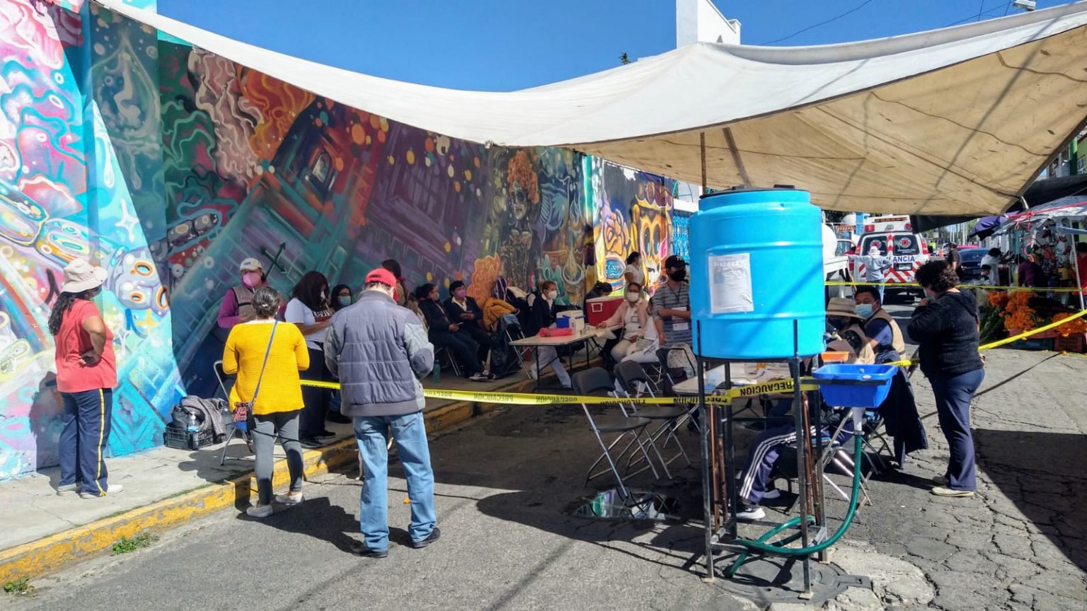 Por: Cortesía Aplican protocolos sanitarios en panteones de Tlaxcala