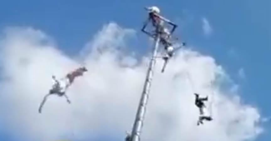 Danzante de los Voladores de Papantla sufre caída en Huaquechula; está estable