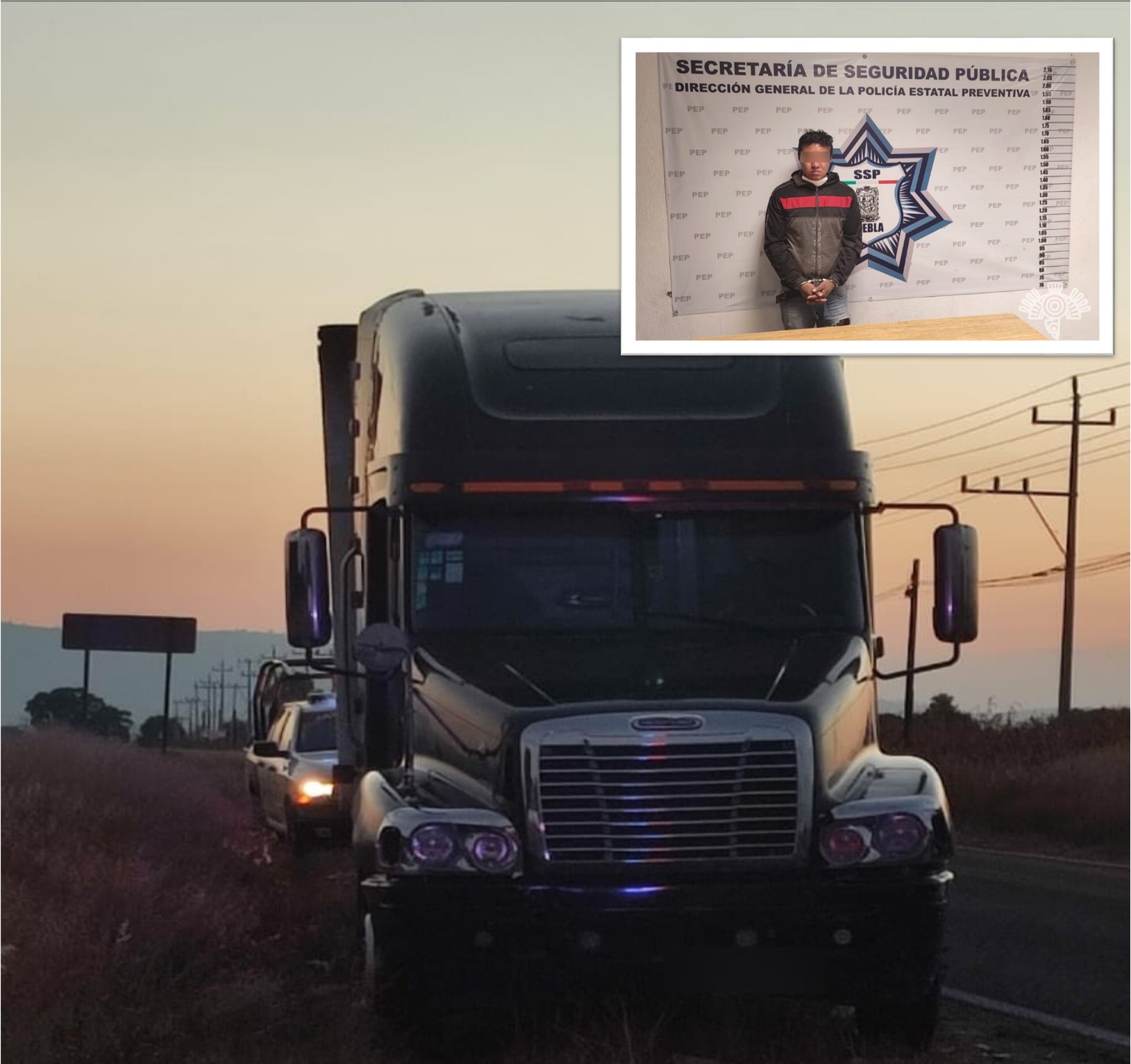 Por: Cortesía Rescatan a conductor de tractocamión tras ser privado de su libertad en Amozoc