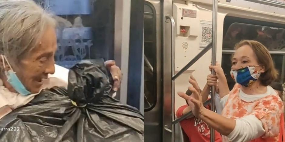Por: Cortesía Mujeres comienzan lo que parece ser un ritual exorcista en el metro de la CDMX