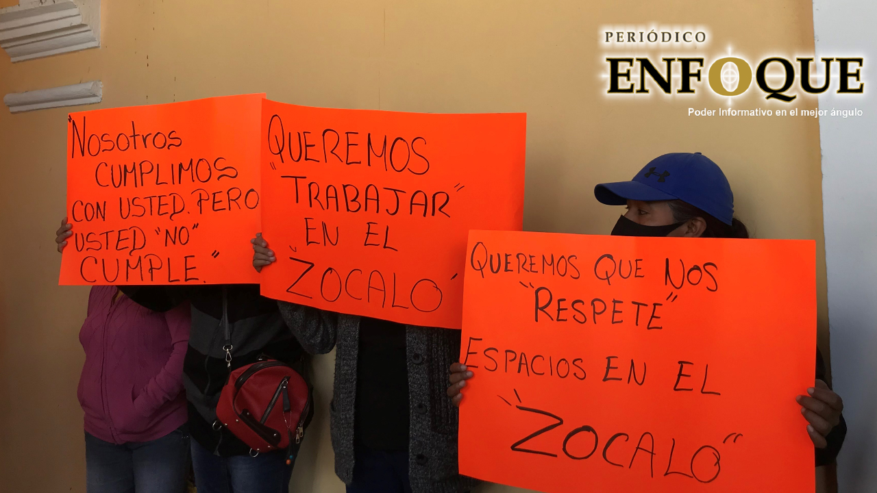 Por: Enfoque Comerciantes se manifestaron afuera de las inmediaciones del Ayuntamiento de San Pedro Cholula