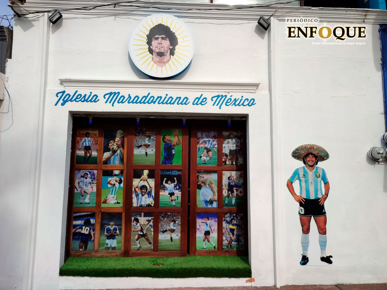 Por: Cortesía Iglesia Maradoniana de Cholula rinde homenaje a Maradona a un año de su muerte