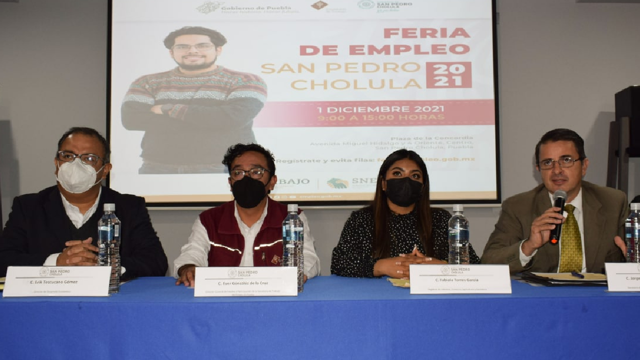 Por: Cortesía Presentan la Feria del Empleo de San Pedro Cholula