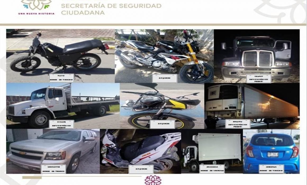 Por: Cortesía Policía estatal recupera 10 unidades vehiculares con reporte de robo