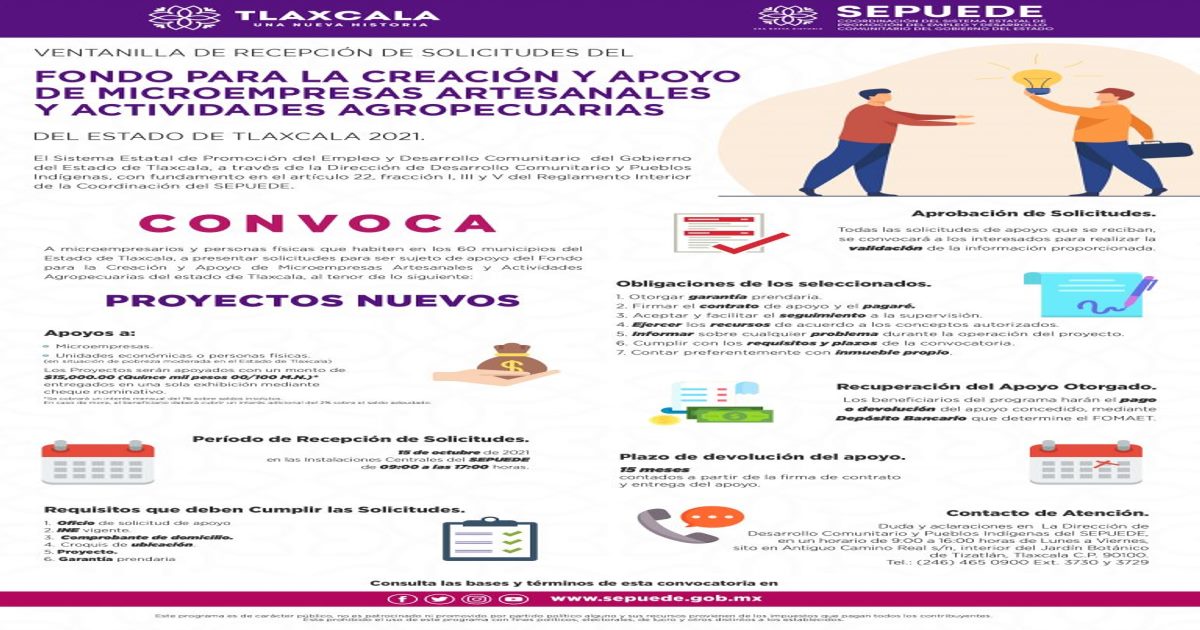 Por: Cortesía Gobierno del Estado emite convocatoria para apoyar a microempresas artesanales y actividades agropecuarias