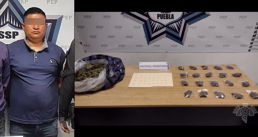 Por: Cortesía Un menor de edad y un hombre son detenidos por venta de droga en municipio de Puebla