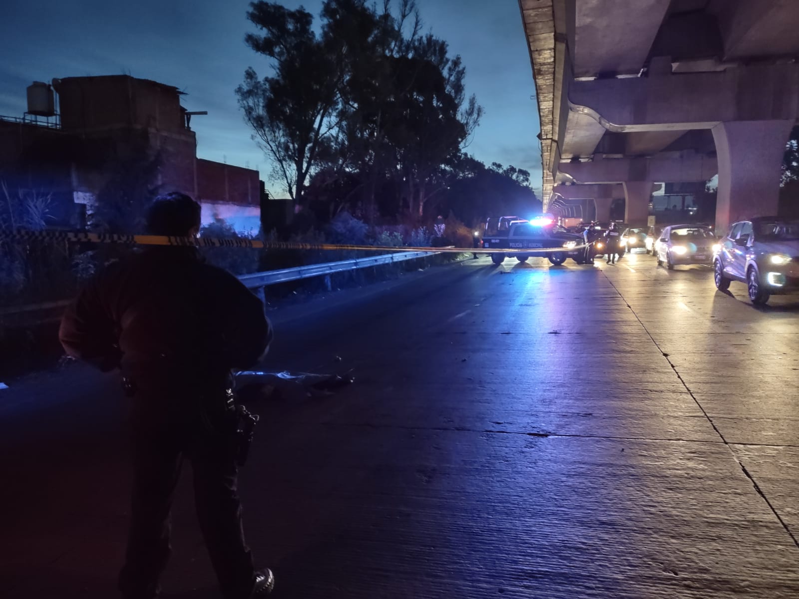 Por: Cortesía Persona es arrollada en la autopista México - Puebla, ya tendido varios autos le pasaron encima