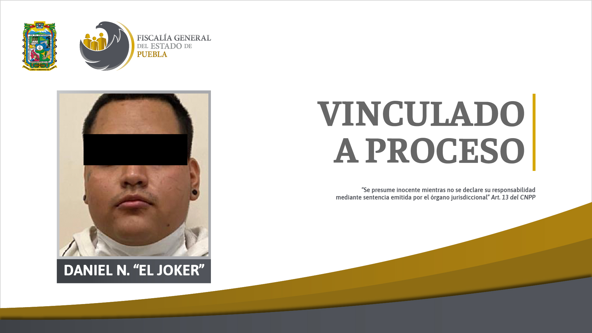 Por: Cortesía “El Joker” vinculado a proceso por el homicidio de una joven en Atlixco