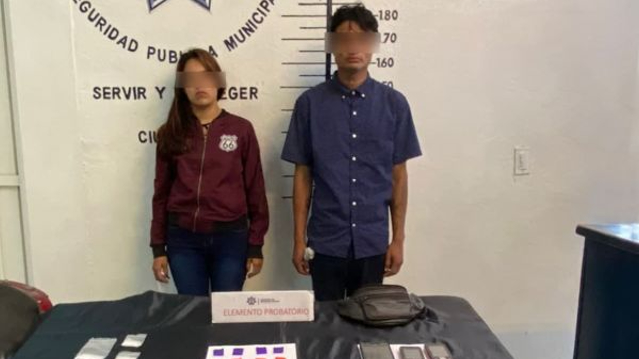 Por: Cortesía Es detenida en San Pedro Cholula una pareja por presunta posesión de estupefacientes