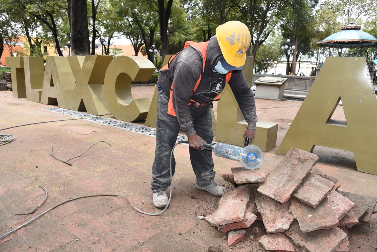 Por: Cortesía Verifica Jorge Corichi obras de remodelación del Centro Histórico de Tlaxcala