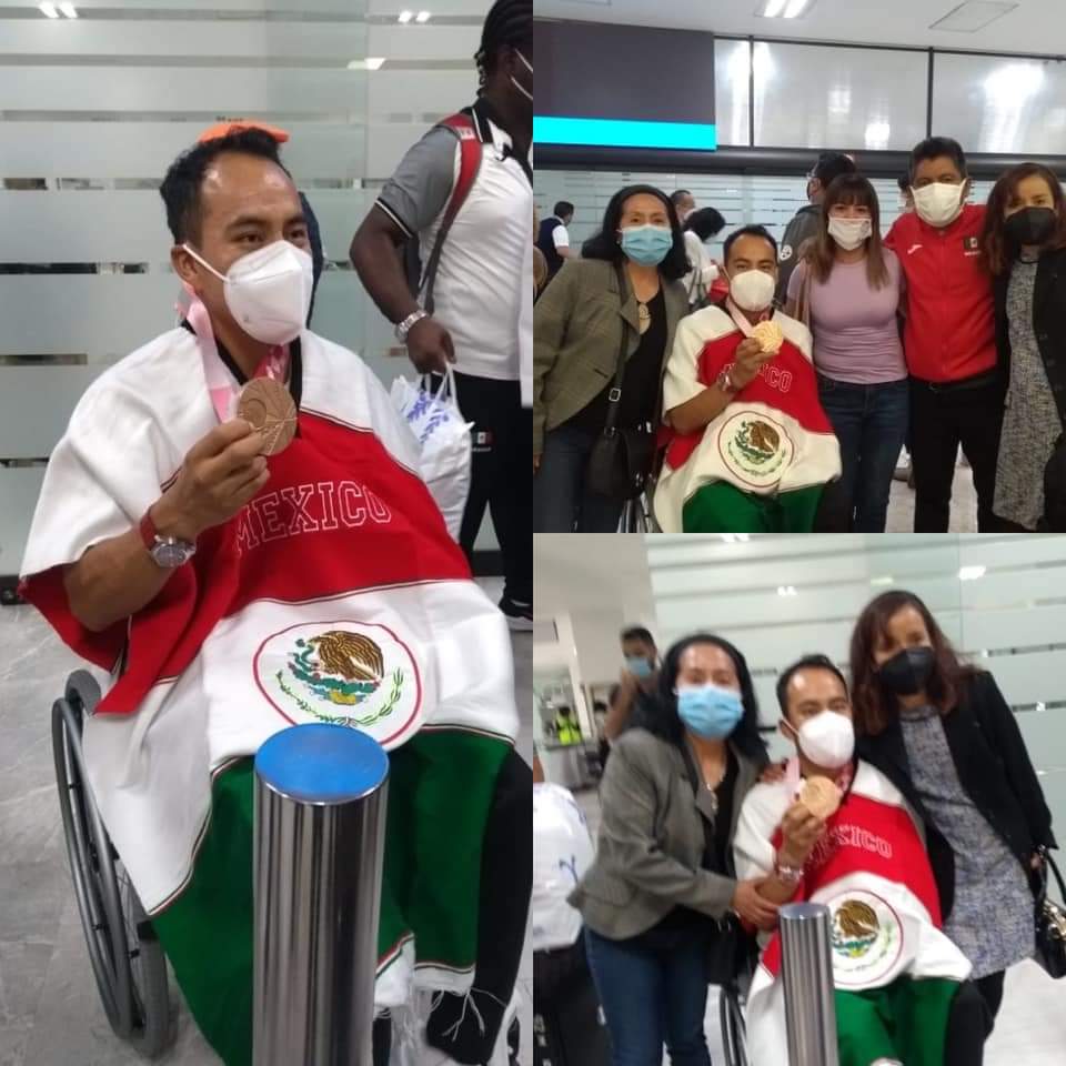 Por: Cortesía Llega a México Jesús Pérez, tlaxcalteca medallitas de bronce en Paralímpicos Tokio 2020