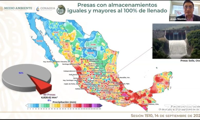 Por: Cortesía Tras meses de sequía extrema, 60 presas del país se encuentran a su máxima capacidad: Conagua
