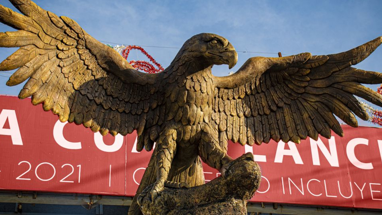 Por: Cortesía Ayuntamiento de Cuautlancingo inaugura la escultura “Águila que se Posa a Beber Agua”