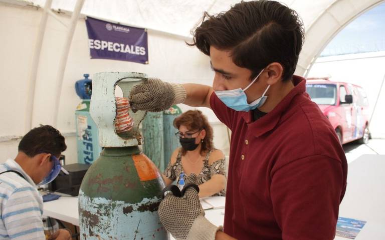 En estado de Tlaxcala servicio de recarga de oxigeno gratuito ha dado 1,218 atenciones