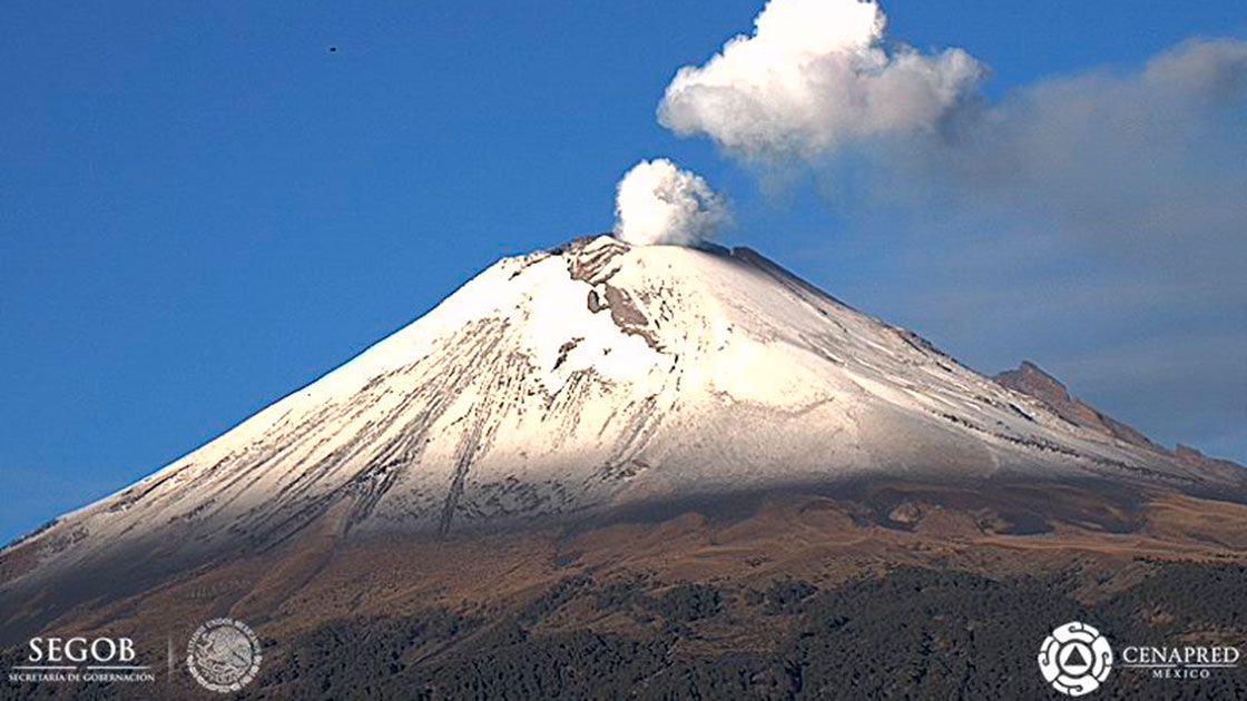 Por: Cortesía Actividad volcánica del Popocatépetl: se han presentado 260 exhalaciones en 24 hrs.