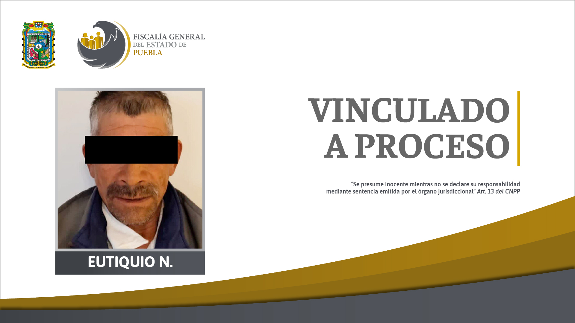 Por: Cortesía Eutiquio N. solo en prisión preventiva por homicidio en Zacatlán