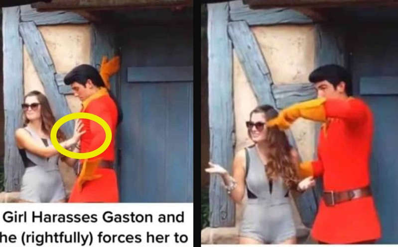 Por: Cortesía Sacan a mujer de Disney por acosar a personaje Gastón de 'La Bella y la Bestia' (Video)