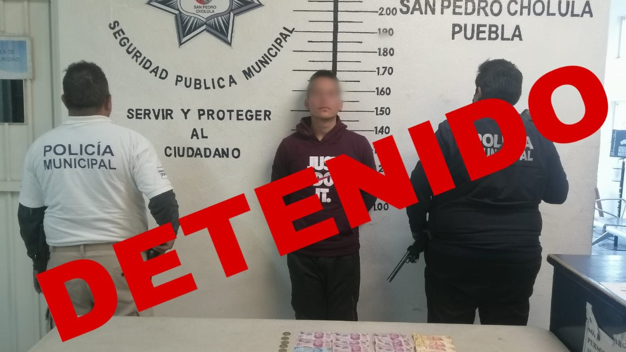 Por: Cortesía Detienen en San Pedro Cholula a un asaltante con historial de 20 robos