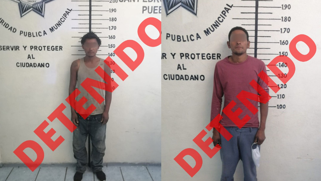 Por: Cortesía Policías de San Pedro Cholula detuvieron a dos presuntos y lograron evitar el robo a una casa