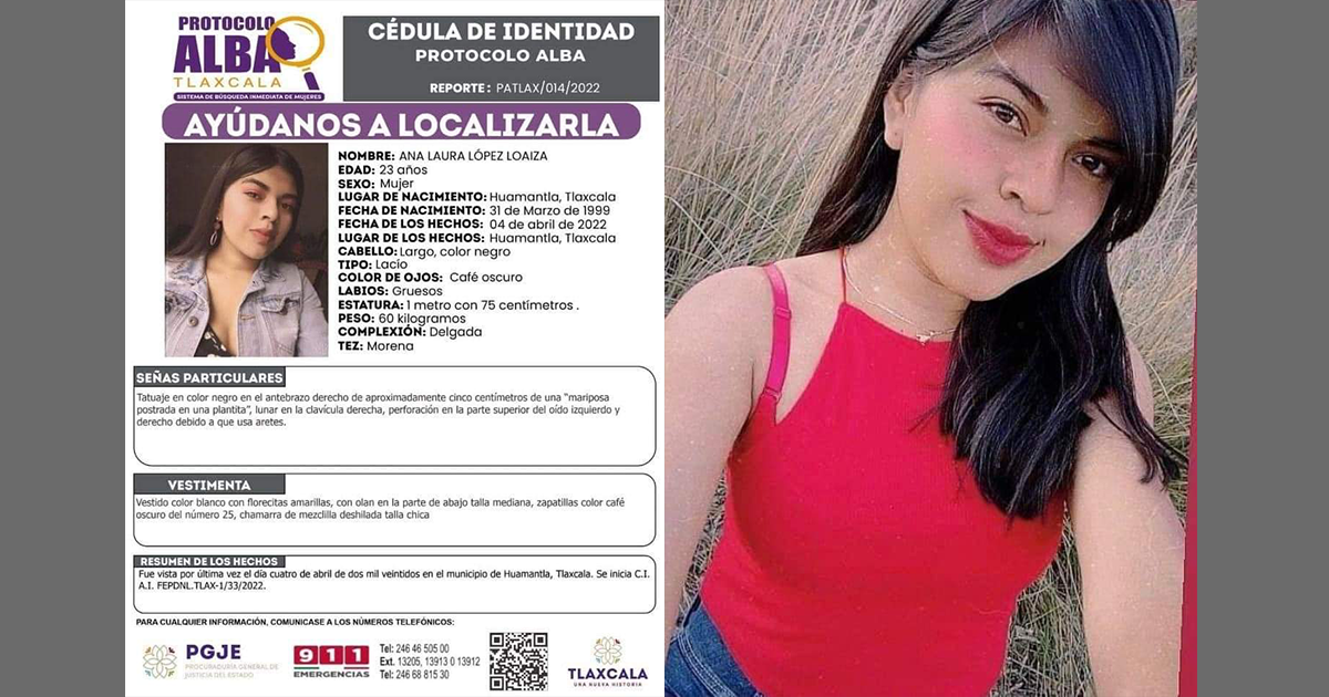 Por: Cortesía Continúa búsqueda de Ana Laura, desaparecida en Huamantla