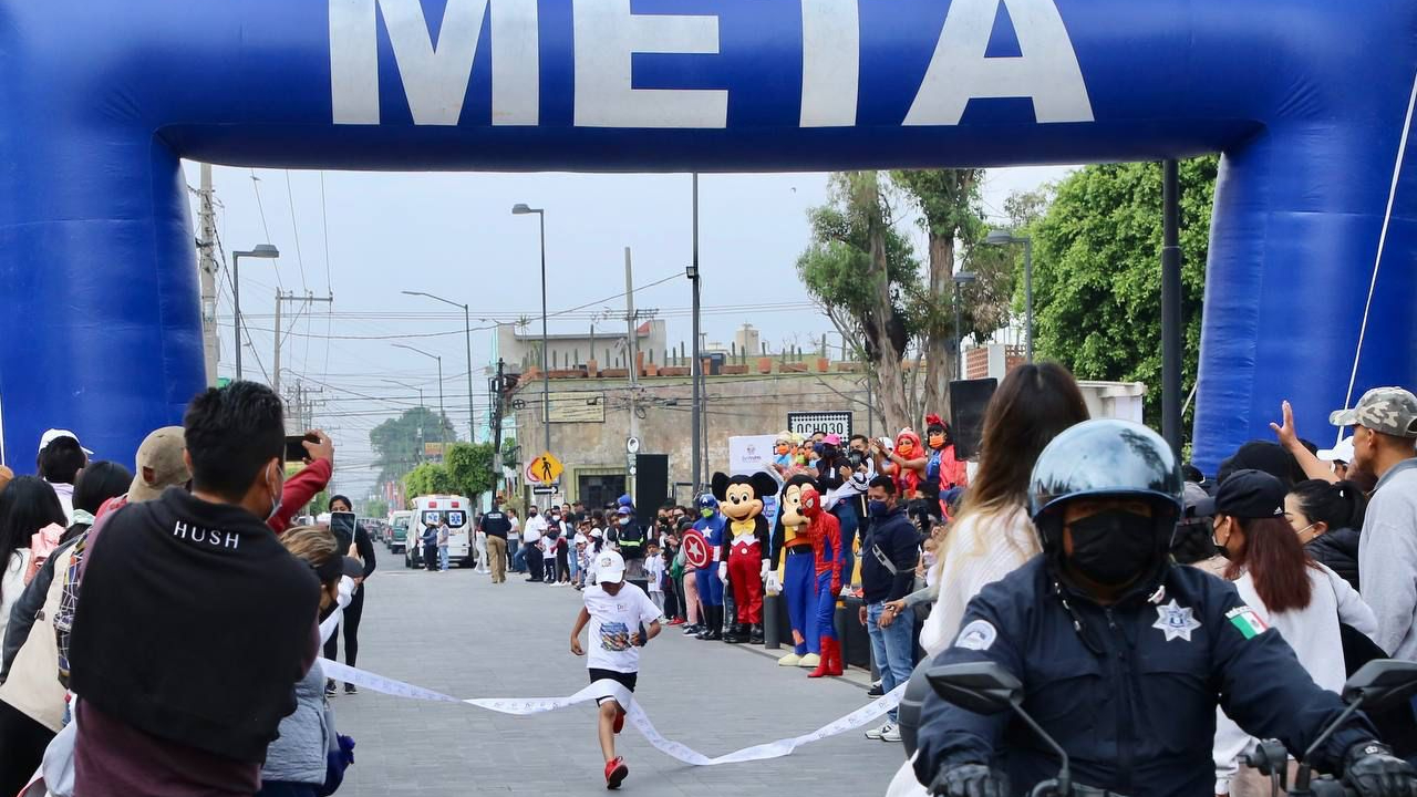 Por: Cortesía En San Andrés Cholula se efectuó una carrera recreativa en el marco del mes del niño
