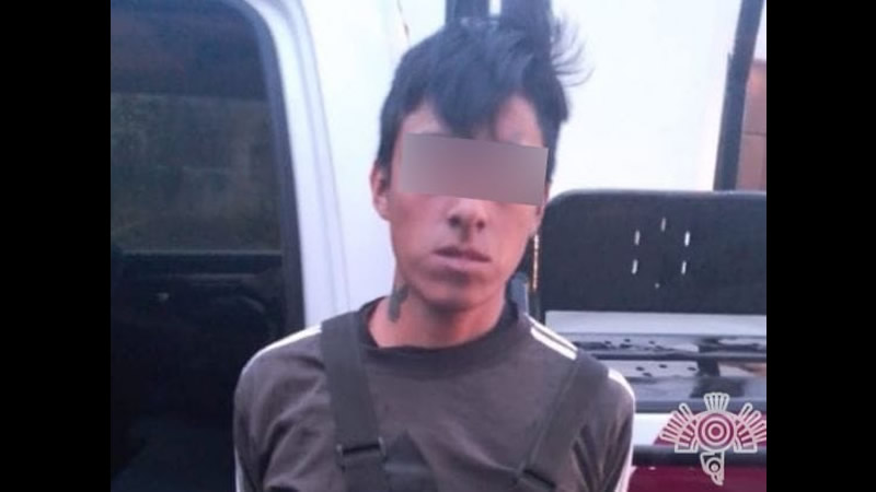Por: Cortesía Jimy Alexander N. de 20 años es detenido por robo en la junta auxiliar Ignacio Romero Vargas