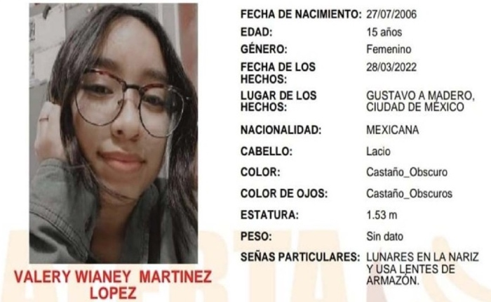 Por: Cortesía Es localizada Valery Martínez, estudiante del IPN  que desapareció desde marzo