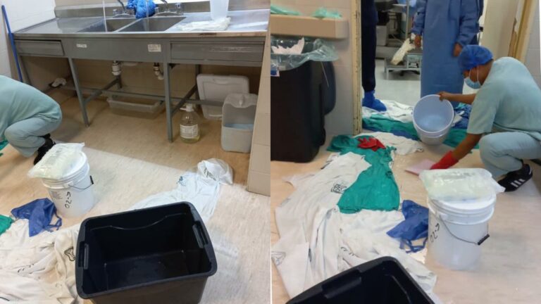 Por: Cortesía Se rompe desagüe en quirófano de Hospital del IMSS en Puebla