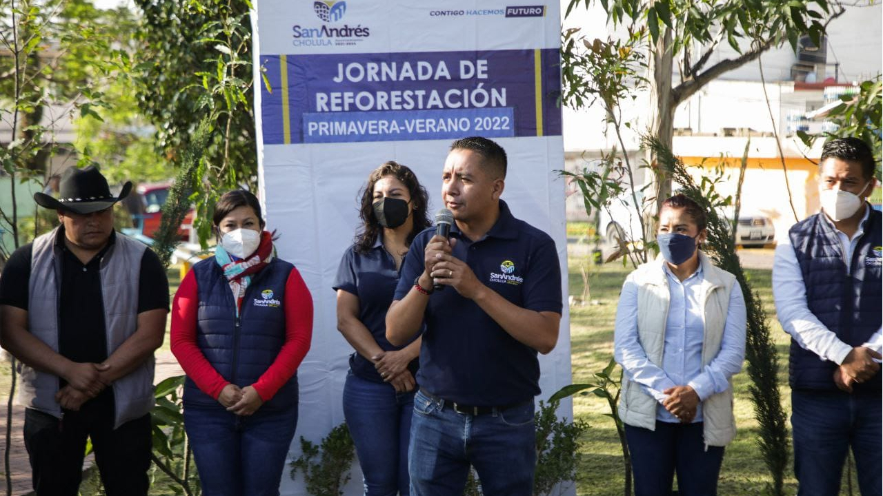Por: Cortesía En San Andrés Cholula; fueron plantados 100 árboles en una nueva Jornada de Reforestación