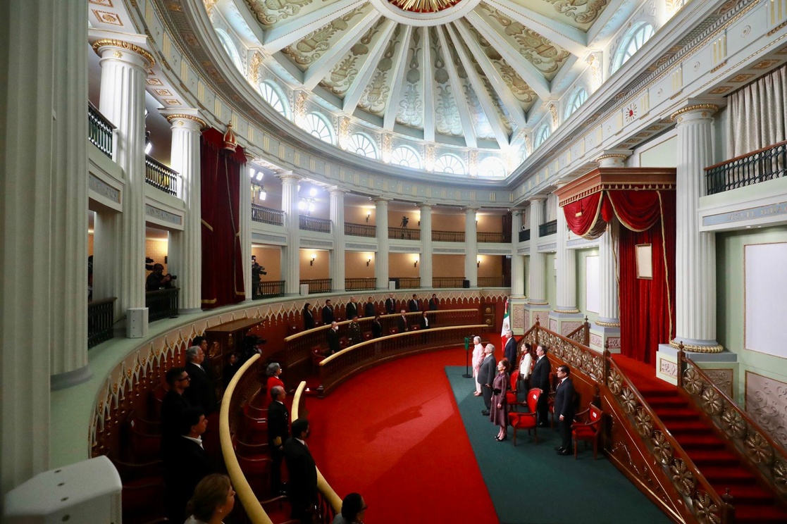 Por: Cortesía Reinaugura AMLO recinto parlamentario de Palacio Nacional