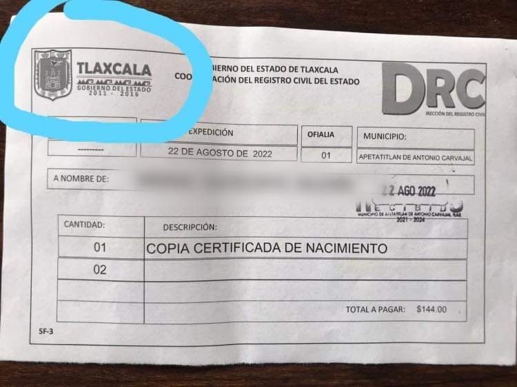 Por: Cortesía En Apetatitlán expiden recibos de administraciones gubernamentales anteriores