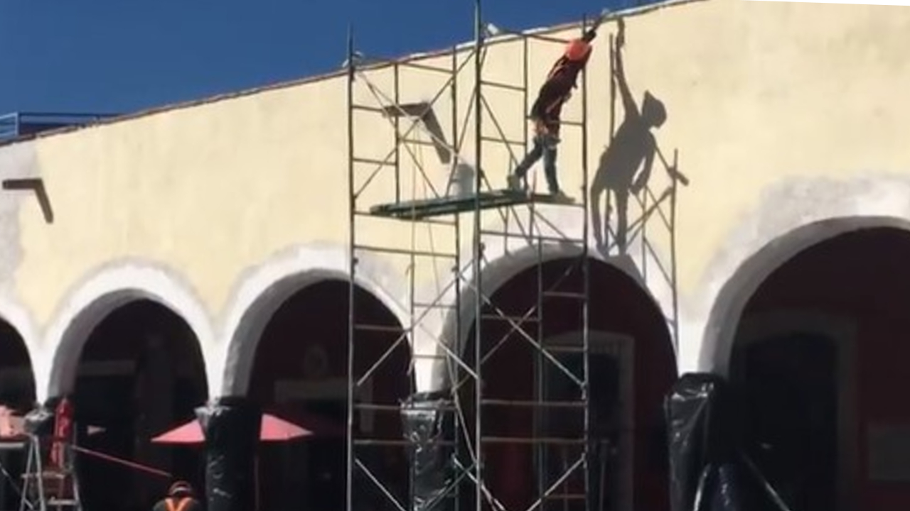 Por: Cortesía En San Pedro Cholula; continúan las labores de rehabilitación de “los Portales”