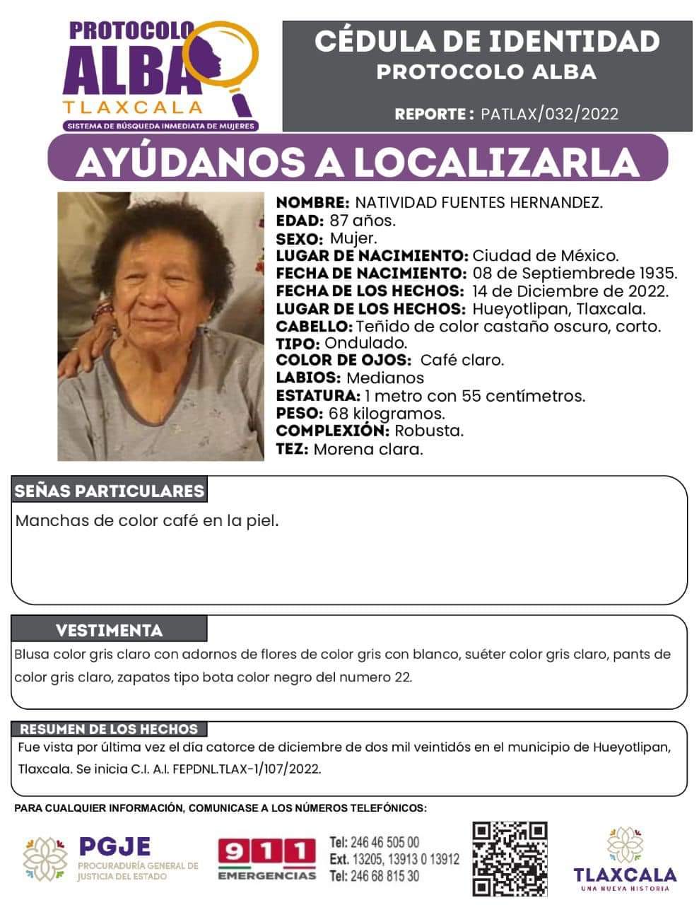 Por: Cortesía Emiten alerta por mujer adulta mayor desaparecida: viajaba en una camioneta que fue robada