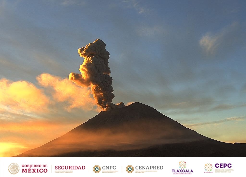 Emite la CEPC medidas preventivas ante probable caída de ceniza del volcán Popocatépetl