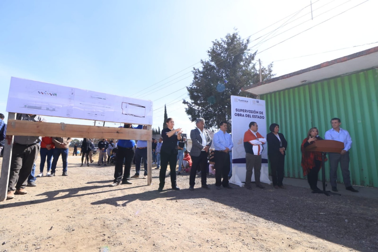 Por: Cortesía Supervisó gobernadora construcción de unidad deportiva en Panotla