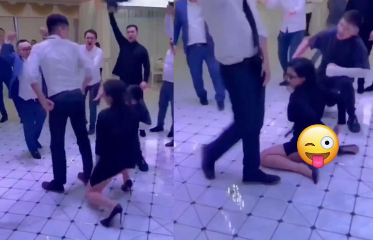 Por: Cortesía Mujer se pone a "perrear" hasta el suelo en convivio de navidad y se olvida que lleva falda (Vídeo)
