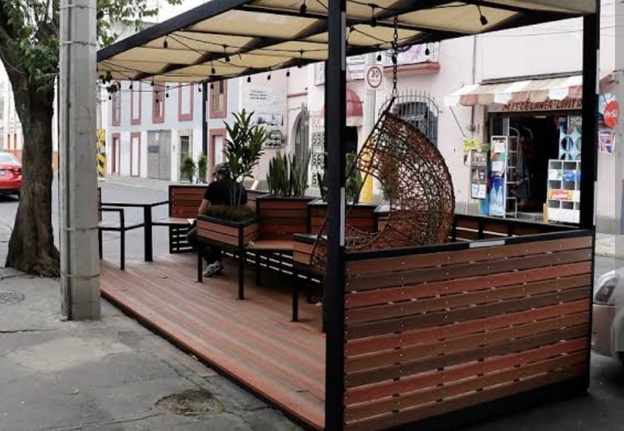 San Andrés Cholula replica parklets de la capital poblana