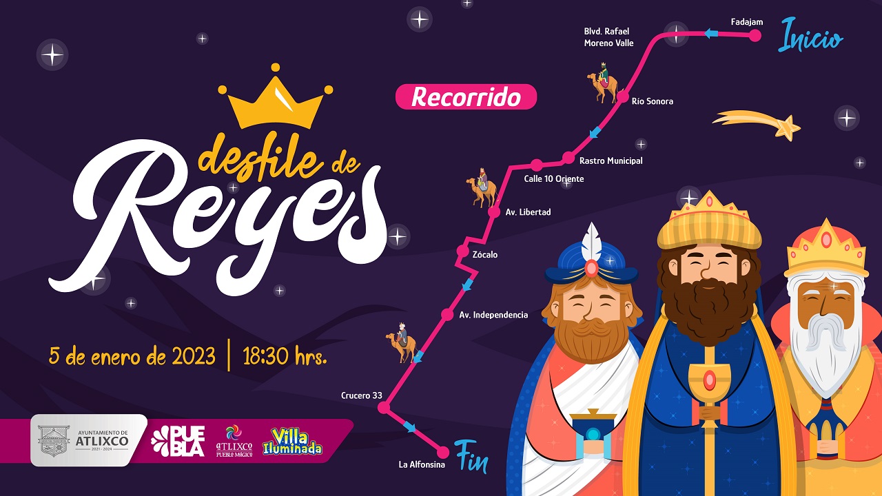 Por: Cortesía Este 5 de enero los Reyes Magos visitarán el municipio de Atlixco