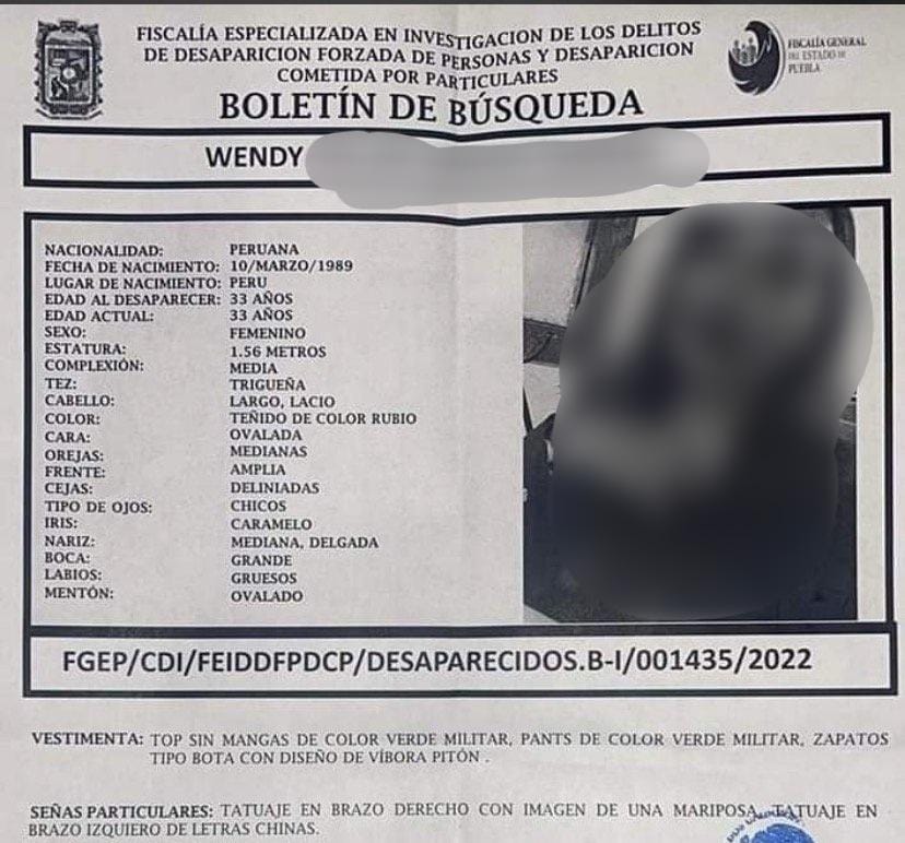 Familiares de mujer peruana encontrada muerta en Tlaxcala exigen justicia