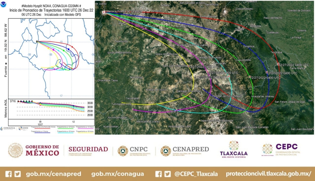 Por: Cortesía Emite CEPC recomendaciones por caída de ceniza del Popocatépetl