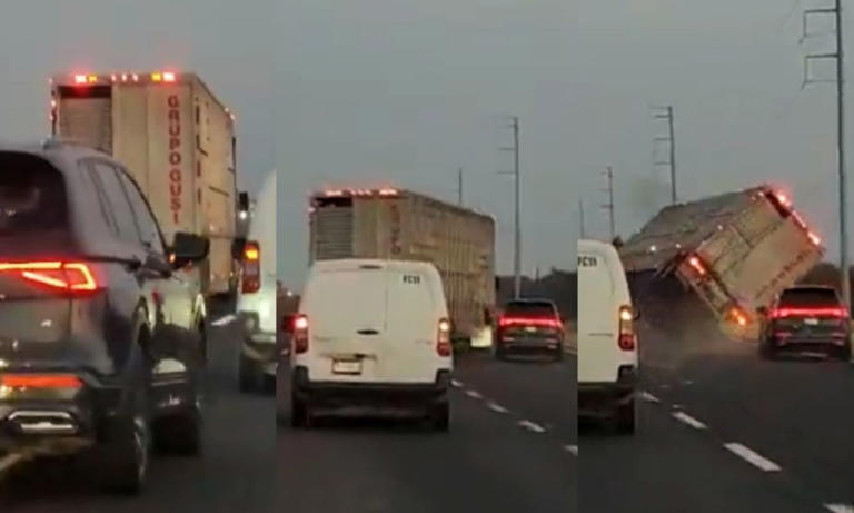 Por: Cortesía Trailero enfurecido cierra paso a conductores y termina volcándose (Vídeo)