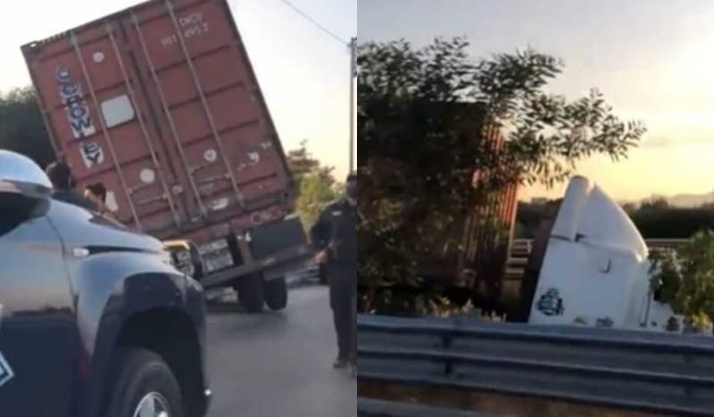 Por: Cortesía "Era perseguido por la policía": Tráiler robado termina fuera del camino sobre Periférico Ecológico
