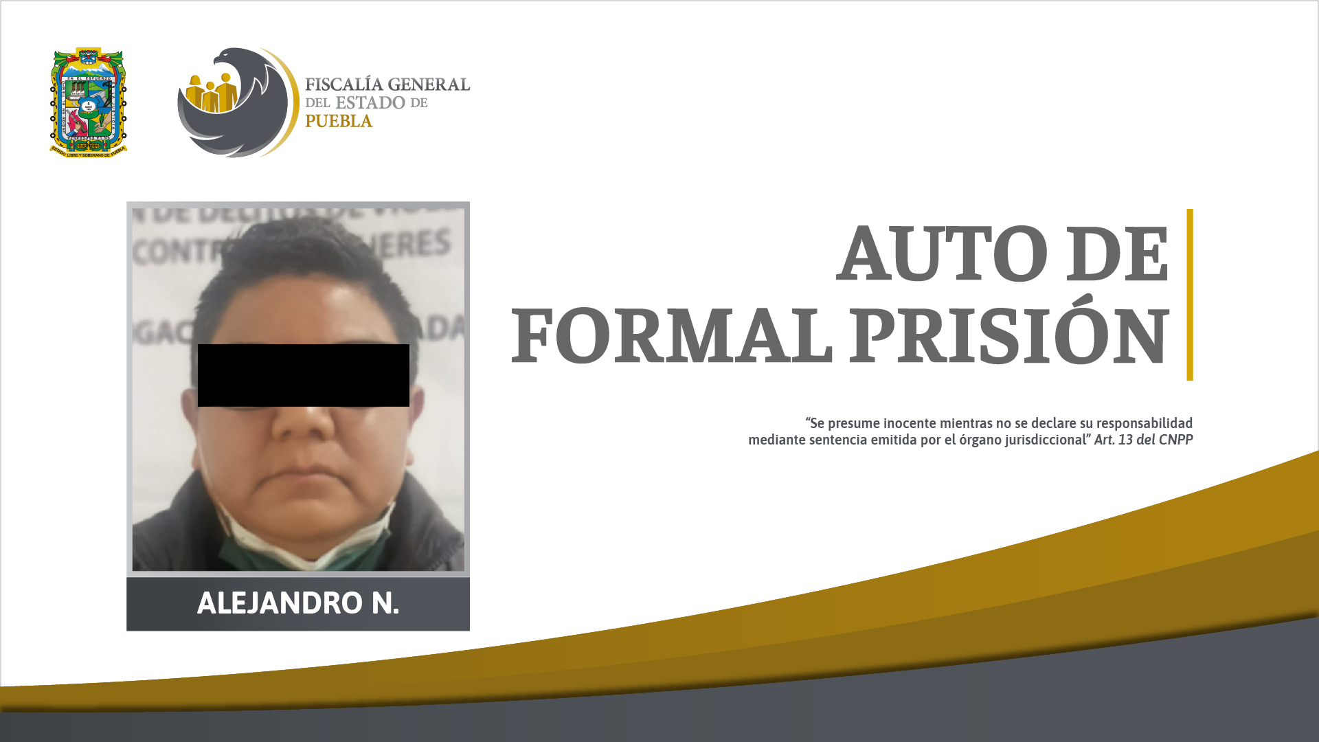 Por: Cortesía Formal prisión por violencia familiar y homicidio de niña de un año